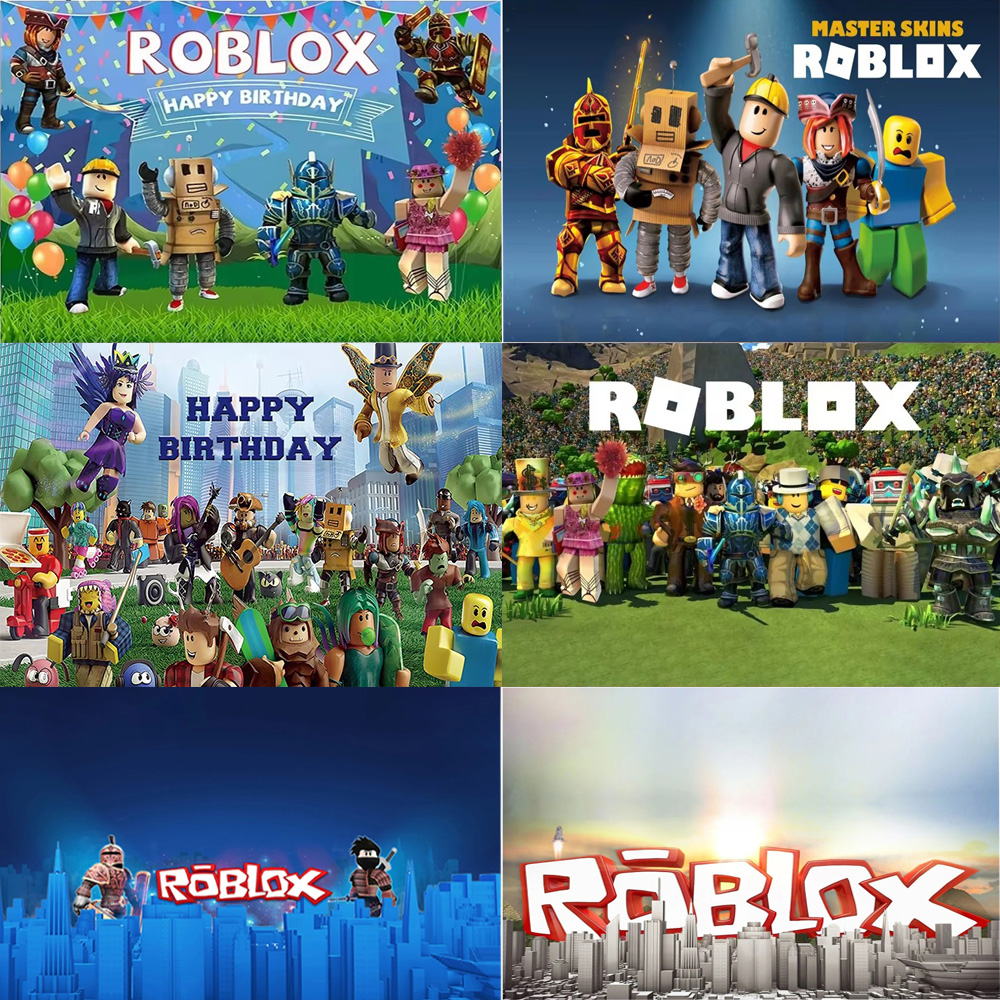 Board Game Roblox - Roblox Boys Background Birthday Party Decoration