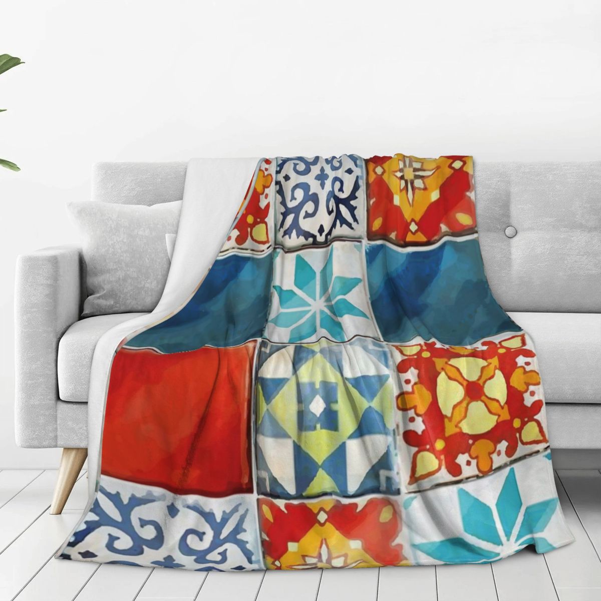 Colorful Azulejos Tiles From A - Board Game Quilt recensione e prezzo