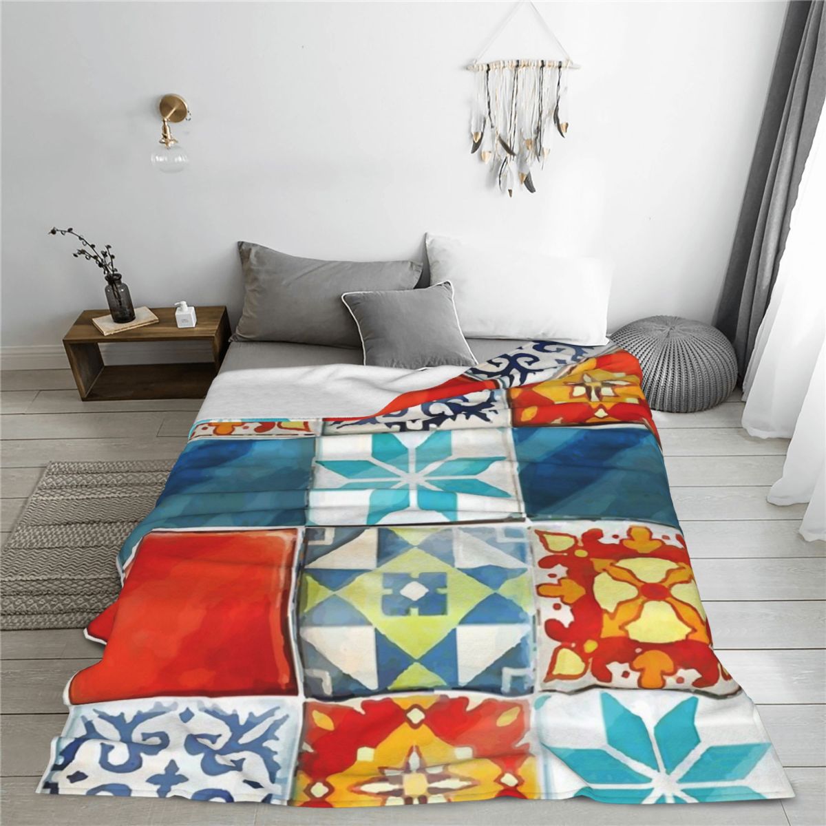 Colorful Azulejos Tiles From A - Board Game Quilt recensione e prezzo