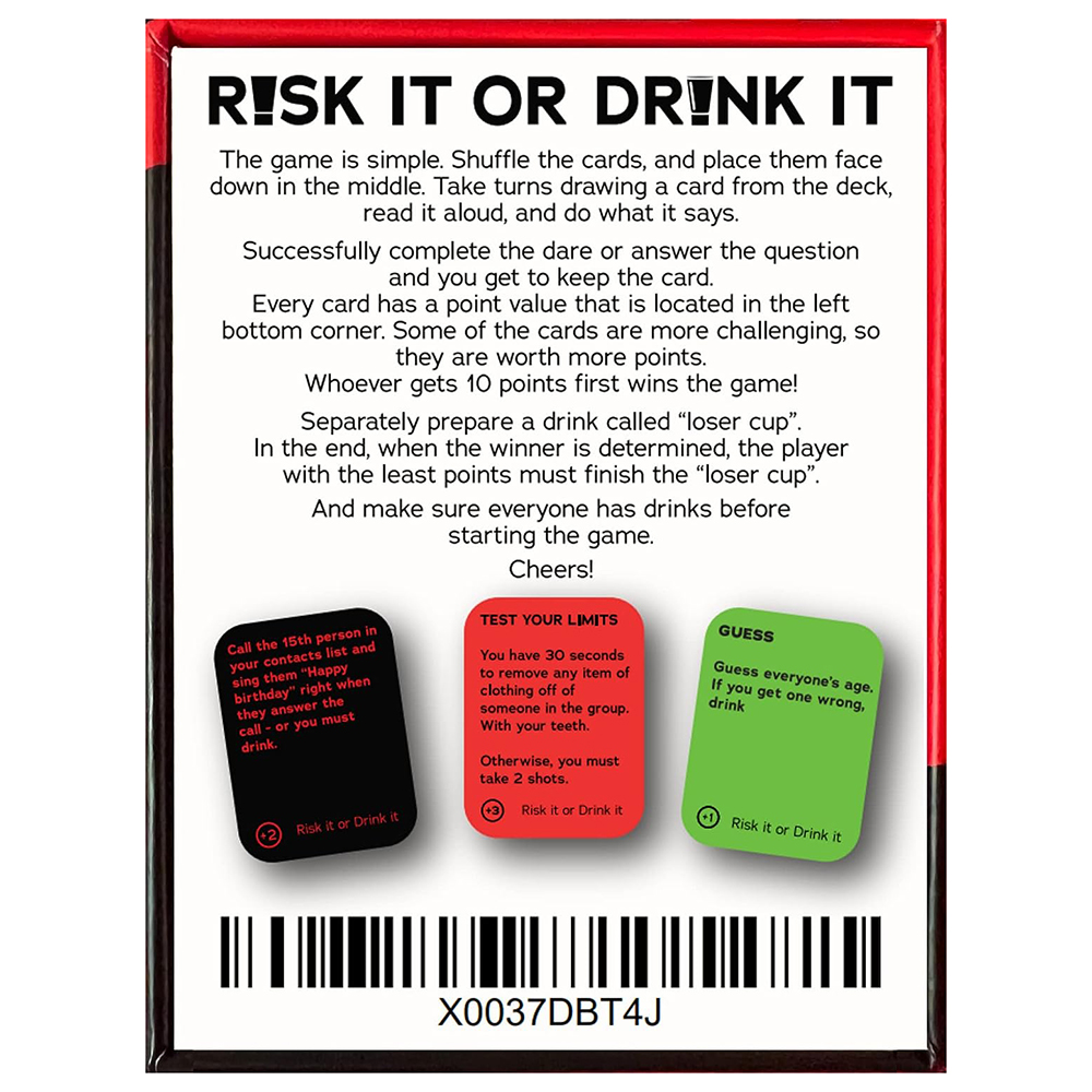 Risk It Or Drink It Fun Party  - Board Game Uno recensione e prezzo
